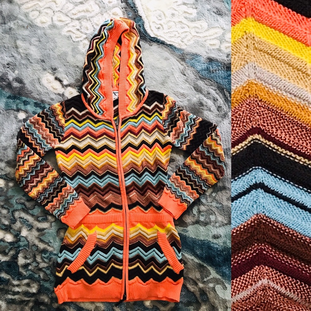 New MISSONI For Target NWOT Girl’s SPACEKNIT Cardigan HOODIE SWEATER XS